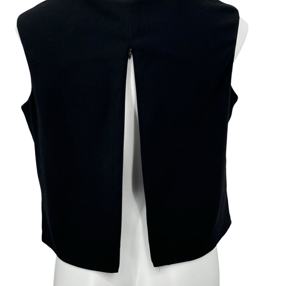 Lawrence Kurtz Sleeveless Top Black Evening SZ 12 Women's Closet Staple Back Zip - Picture 5 of 10
